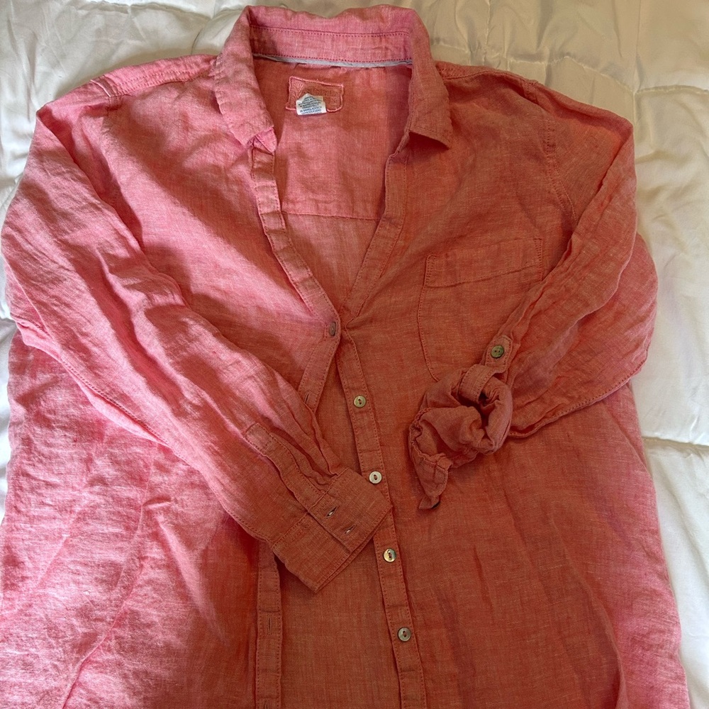 Sigrid Olsen Red Blouse with Textured Fabric
